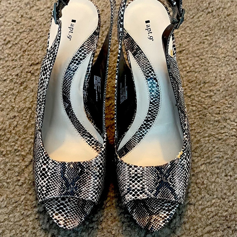 Snakeskin Slingback Kitten Heels 7